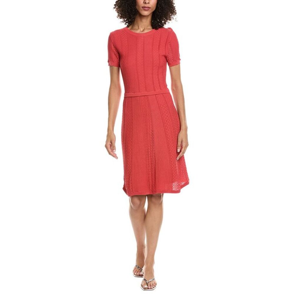 The Kooples Womens Romantic Net Stitches Mini Dress, Red
